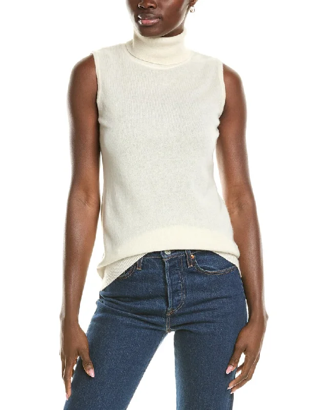 Forte Cashmere Sleeveless Turtleneck Cashmere Sweater