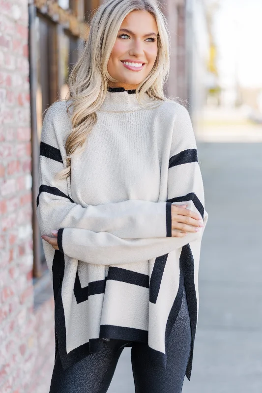 All The Best Ecru Striped Sweater Tunic