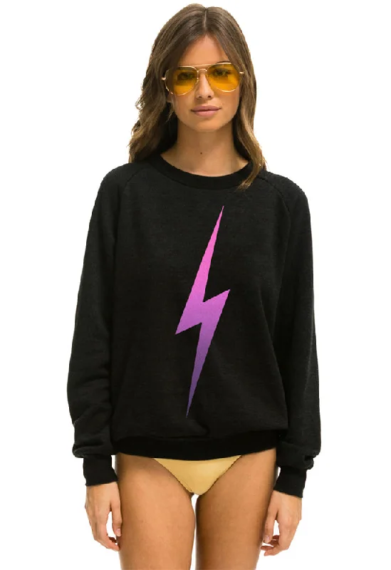 Aviator Nation Bolt Fade Sweatshirt in Black / Pink Purple