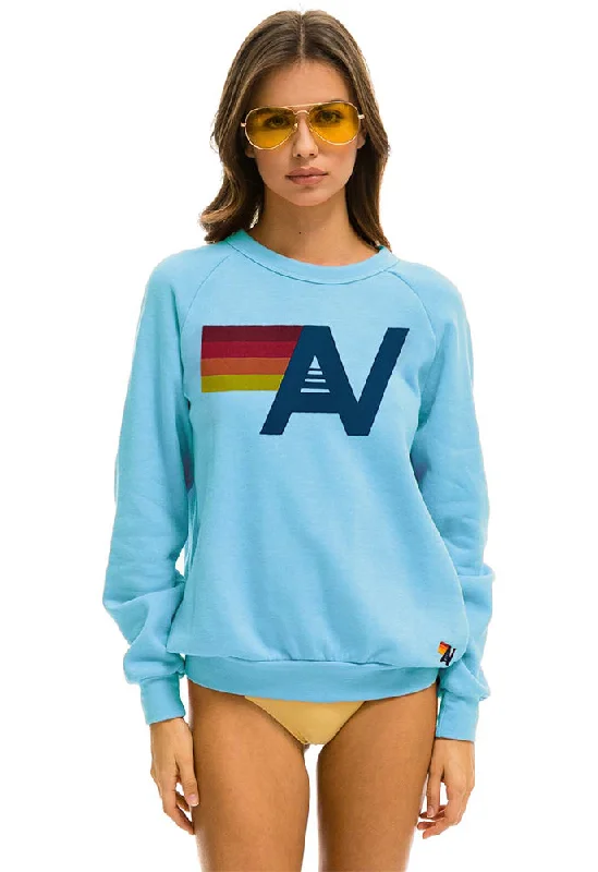 Aviator Nation Logo Light Weight Crew Sweatshirt in Sky