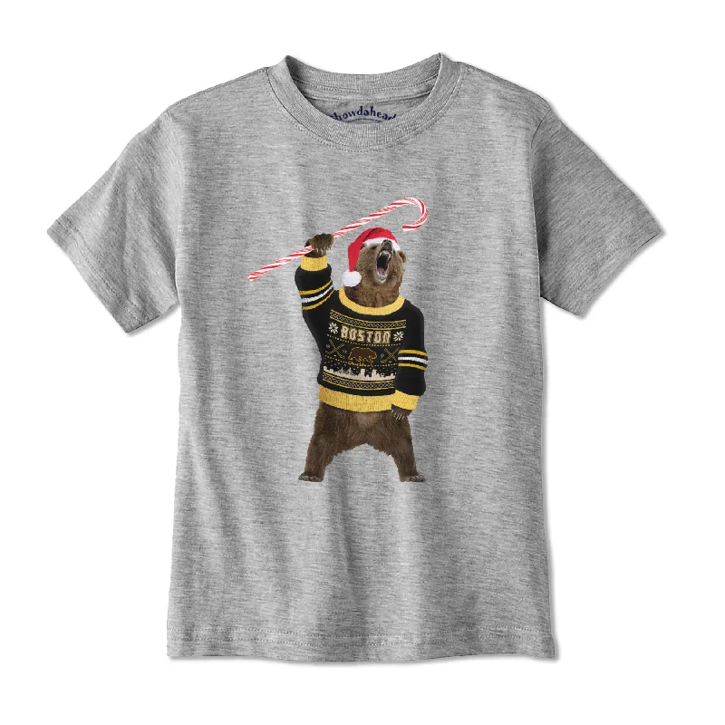 Boston Holiday Sweater Bear Youth T-Shirt