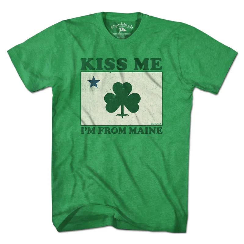 Kiss Me I'm From Maine Shamrock T-Shirt