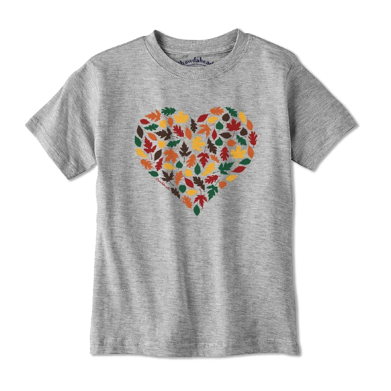 Fall Leaves Heart Youth T-Shirt