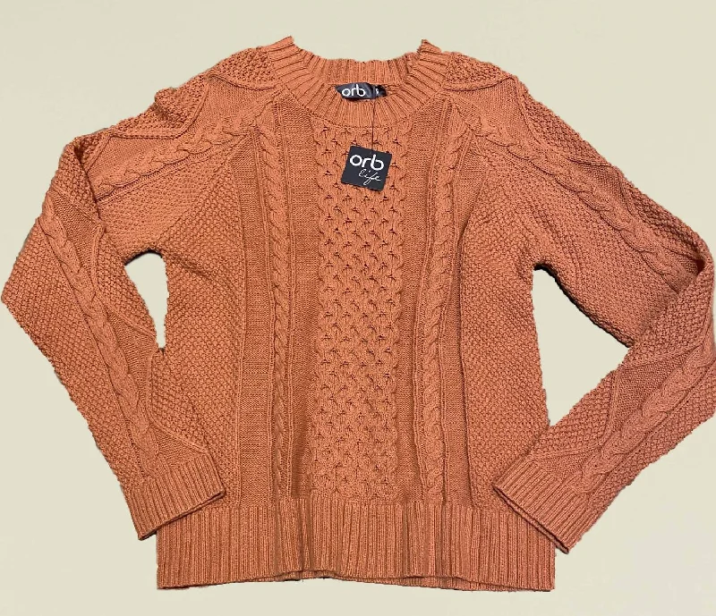 Women's Willow Cabled Raglan Pullover In Terracotta