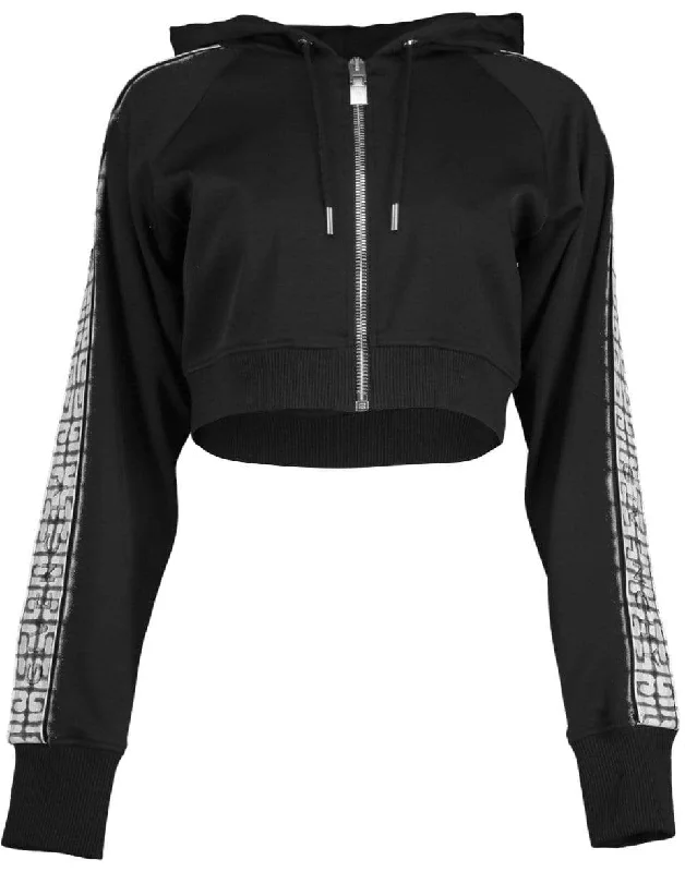 Cropped Sprayed Zipped Hoodie