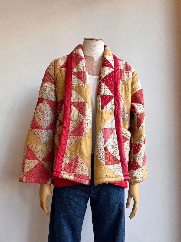 Tan & Pink Heirloom Quilt Coat