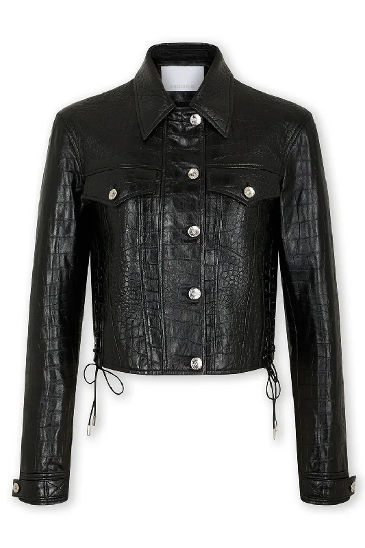 Embossed Crop Jacket