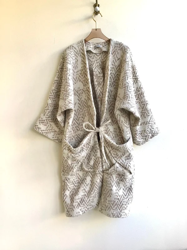 White & Flax Chevron Multi Color Speckled Long Chore Jacket