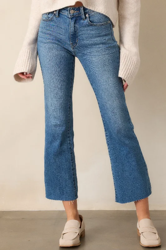 Back And Forth Medium Wash Cropped Flare Jeans