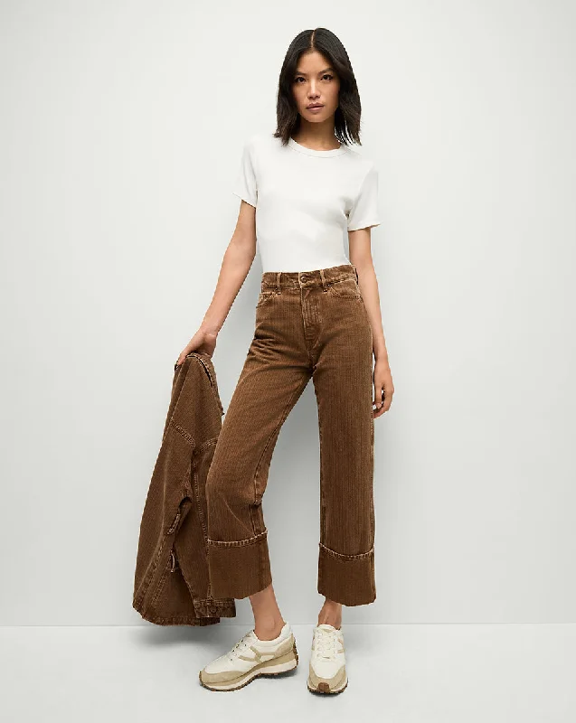 Dylan Cuffed Straight-Leg Pant