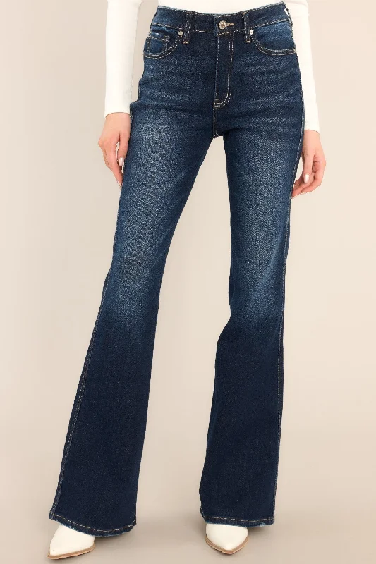 Everything Counts Dark Wash Stretch Flare Leg Jeans