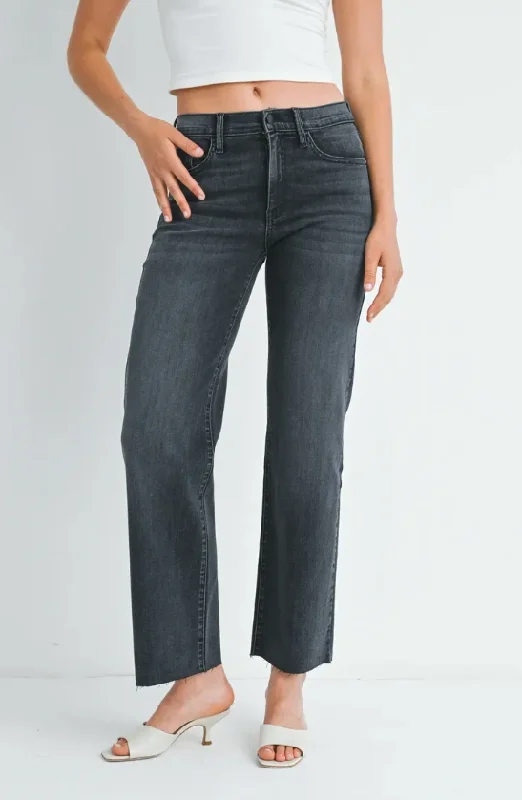 Just Black Denim The Slim Palazzo with Scissor Cut - Washed Grey