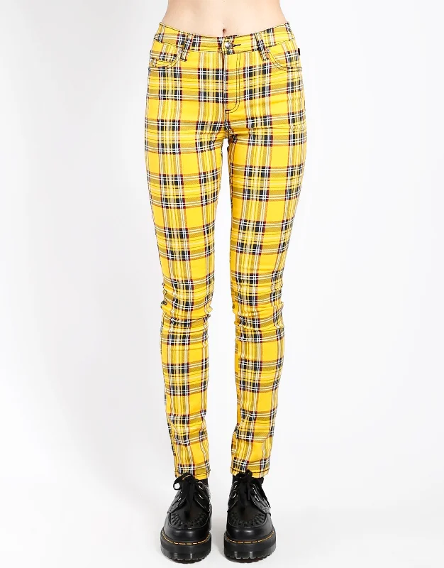 HIGH WAIST T-BACK JEAN YELLOW PLAID