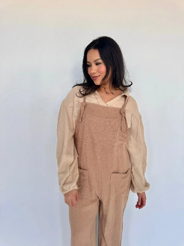 arriana linen mocha overall