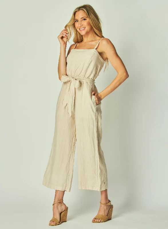 Smocked Back Jumpsuit - Samba Tan