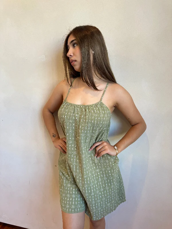 Selene olive romper