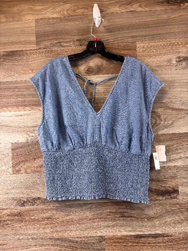 Blue Denim Top Short Sleeve Old Navy, Size Large