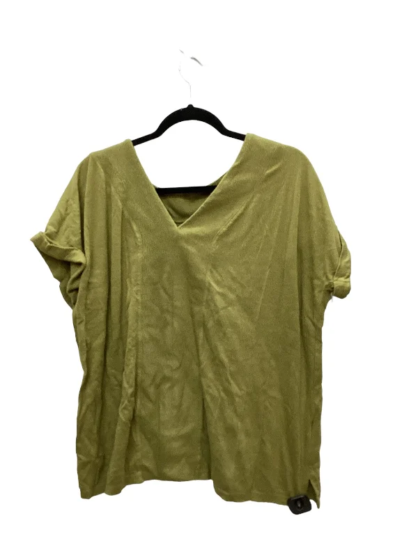 Green Top Short Sleeve Basic Ava & Viv, Size Xl