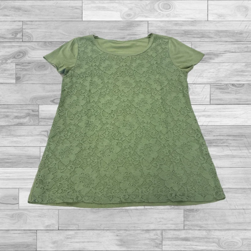 Green Top Short Sleeve Loft, Size Xs