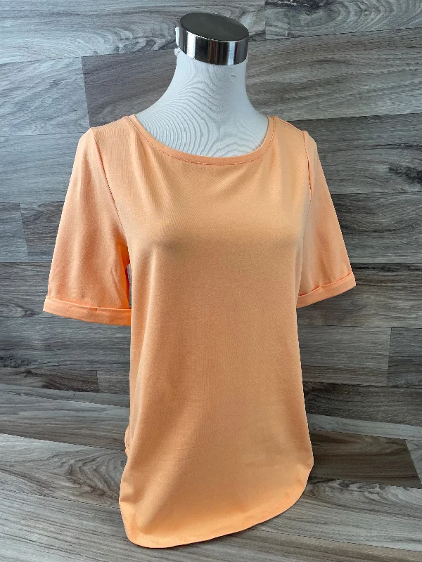 Orange Top Short Sleeve Basic Chicos, Size S