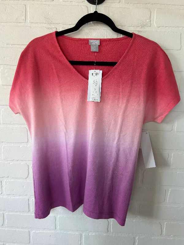 Pink & Purple Top Short Sleeve Chicos, Size S