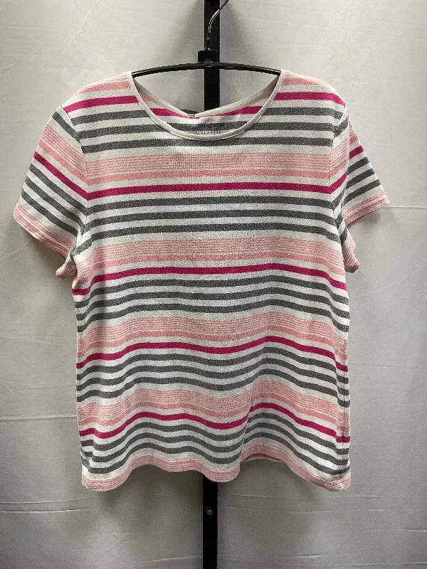 Striped Pattern Top Short Sleeve Croft And Barrow, Size Xl