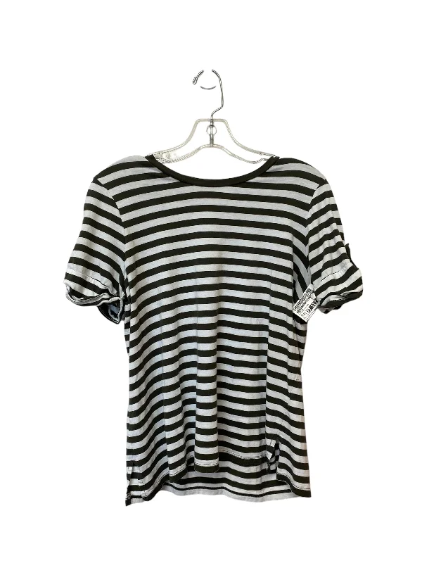 Striped Pattern Top Short Sleeve Michael By Michael Kors, Size M