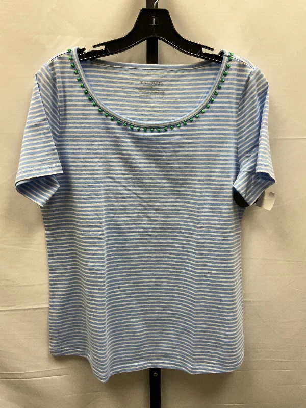 Striped Pattern Top Short Sleeve Talbots, Size M