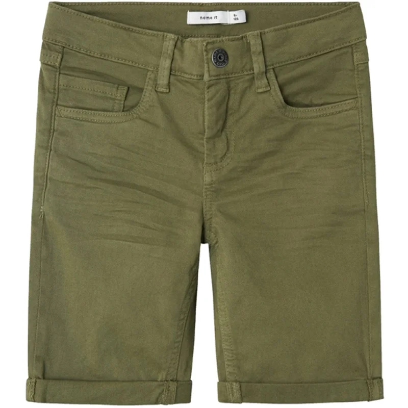 Name it Deep Lichen Green Silas Isak Twill Shorts