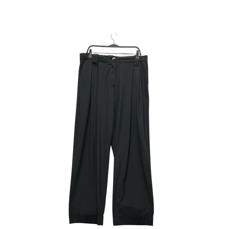 GANNI/Bottoms/42/Cotton/BLK/pleated trouser