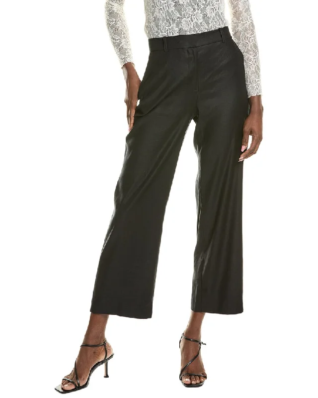 BCBGMAXAZRIA Straight Leg Linen-Blend Trouser