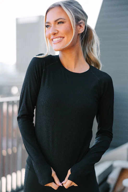 On The Run Black Long Sleeve Tee