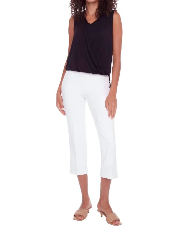 Solid Palermo Cropped Pant In White